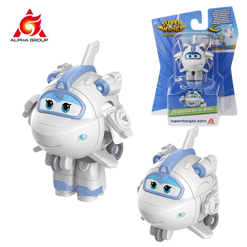 Super Wings Mini Dizzy Transform Roboter zu Flugzeug in 3 Schritten 5 cm Verformbare Actionfiguren 2 Modi Verwandlung Kinderspielzeug