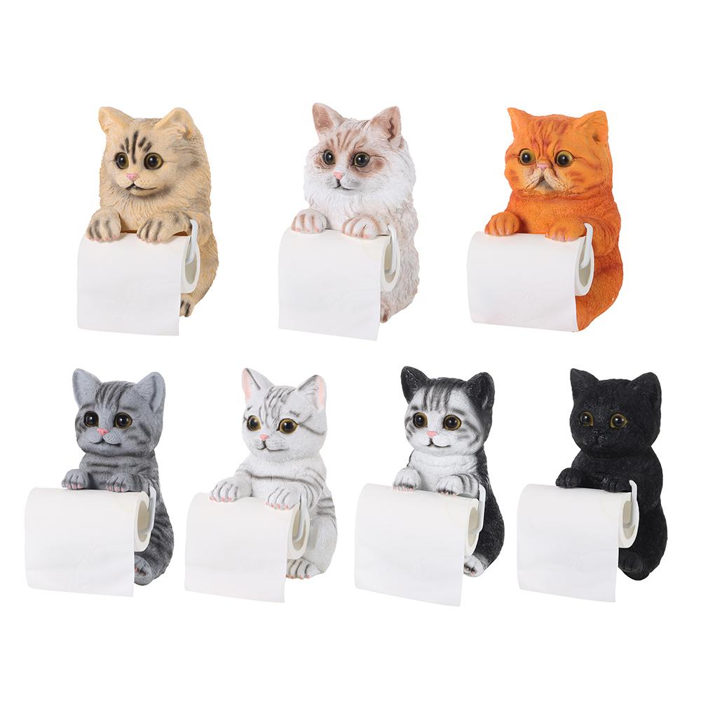 Resin Cat Toilet Paper Holder Storage Dispenser Toilet Roll Holder  Bathroom Roll Paper Organizer