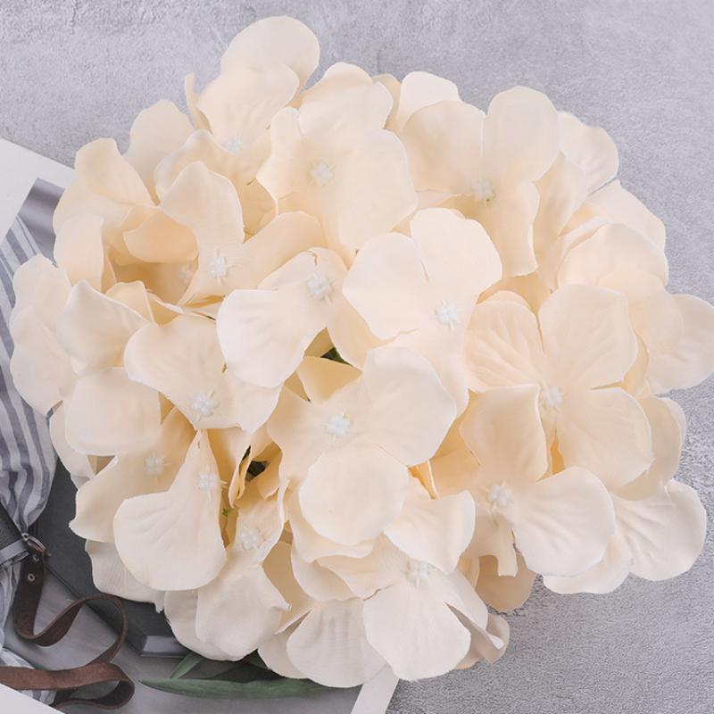 10 PCS Faux Silk Hydrangeas Flowers Heads with Stems Hydrangea Artificial Flowers Real Touch for Home Wedding Party Table Decor