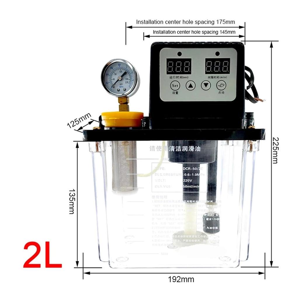 2L mazací čerpadlo Automatické čerpadlo mazacího oleje Volt AC 220V Elektromagnetické mazání