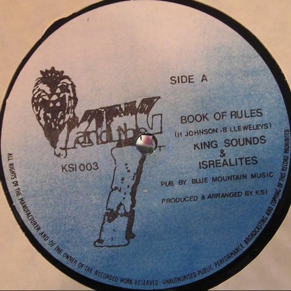 12inch Record KING SOUNDS  THE ISRAELITES  Book Of Rules KSI003 King And The I 1985 Reggae Ska  Dub Used