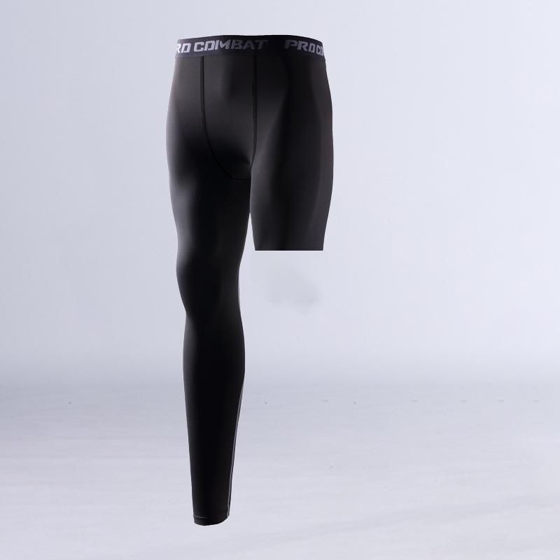 Men's Quick-Dry Compression Sports Pants for Running, Fitness & Basketball - Black