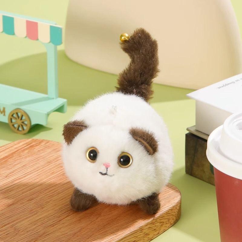 Cartoon Rotate Tail Plush Toy Cute Cat Rabbit Plush Toy Shakes Tail Pull Cord Can Move And Sound Plush Doll Pull Cord Keychain