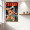 Vintage Tarzan Edgar Rice Burroughs Metal Tin Sign Jungle Adventure Spear Axe Wall Decor for Man Cave Bar Home Restaurant