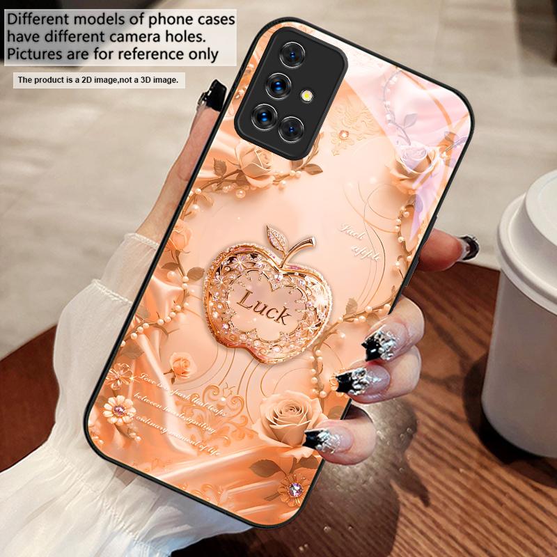 Lucky and Romantic Love For Samsung A73 72 71 A70 56 55 54 A53 52 51 50 42 A35 A34 33 32 31 26 25 24 23 22 30 Glass Phone Case
