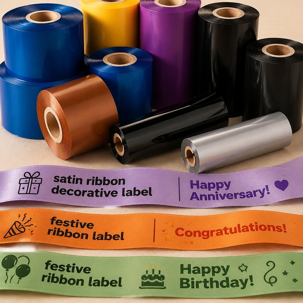 BLACK Zebra High Quality Pure Resin Thermal Transfer Ribbon 70mm X 300m Wash Label Satin Printing Premium Export Quality (Black,CL354x)