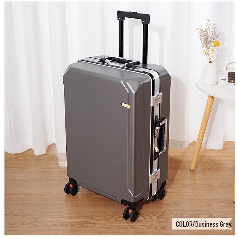 Yaxuange Shallow Frame Hard Shell Luggage with USB Charging Port & Detachable Wheels 20-inch