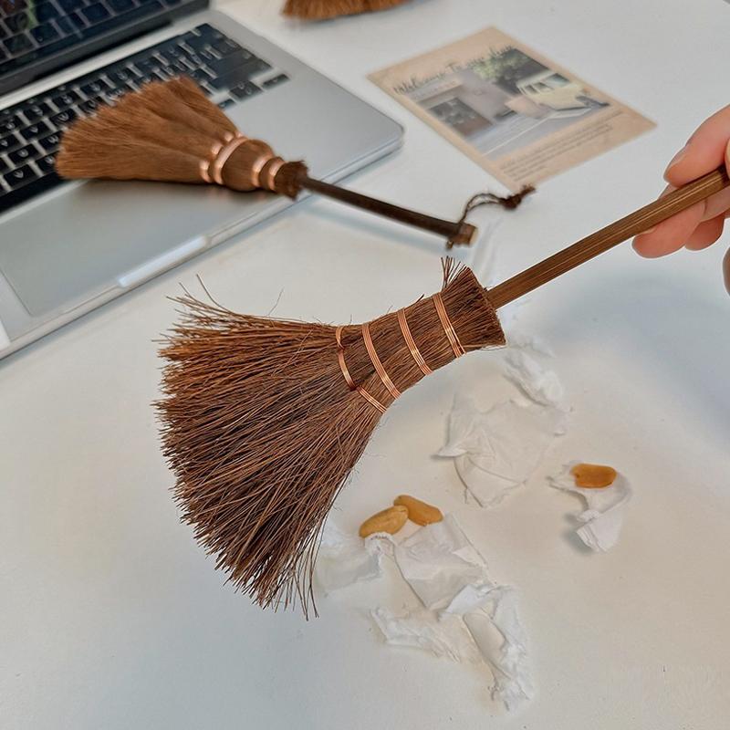 Tischbesen Kreativ Einfach Haushalt Mini Mehrzweck Reinigung Kleiner Besen Fenster Ritzen Pinsel Vintage Palmfaserbürste