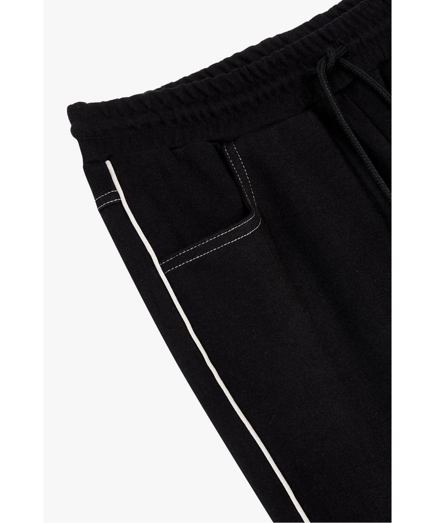 Bobeu Side Line Elastic Waist Wide Pants_Black 7156230008