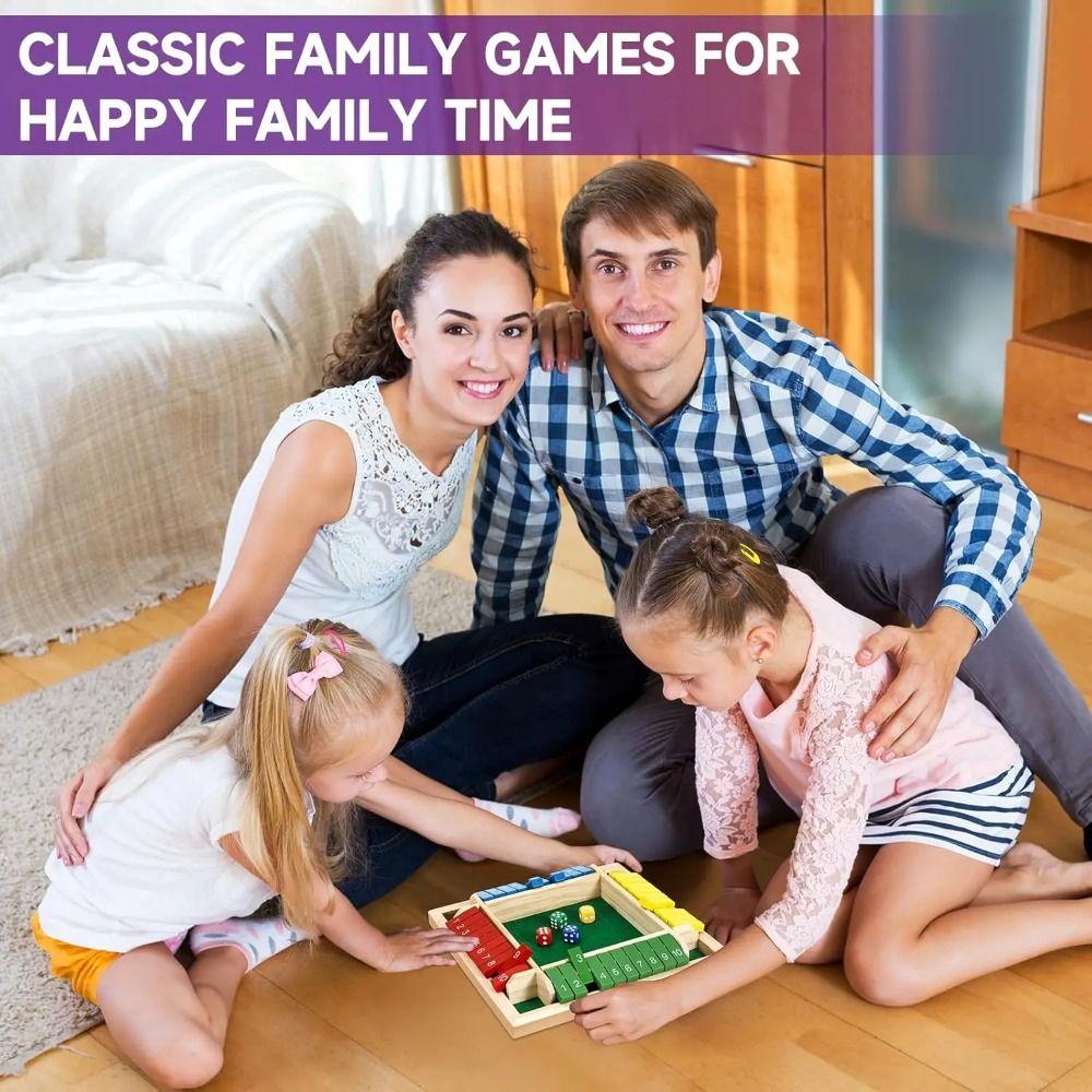 Developing Intelligent Table Board Game Toy Shut The Box Four-Sided Flip Card Game  Family Party