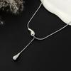 SHIXIN Stainless Steel Waterdroplet Pendant Necklace Women Trendy Wedding Y-shaped Neck Chain Party Waterproof Jewelry Accessory
