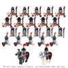 24pz Castello del Drago Cavaliere Malvagio Cavalieri Falco d'Argento Destriero da Battaglia Guerriero di Cavalleria Romana Mattoncino Mini Figura