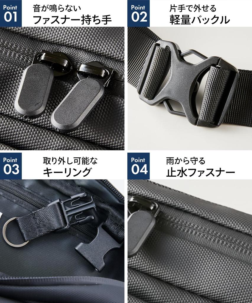 [STREAM] Rainproof and pickpocket-proof body bag, shoulder bag, shoulder bag, large capacity, lightweight, water repellent, crime prevention,