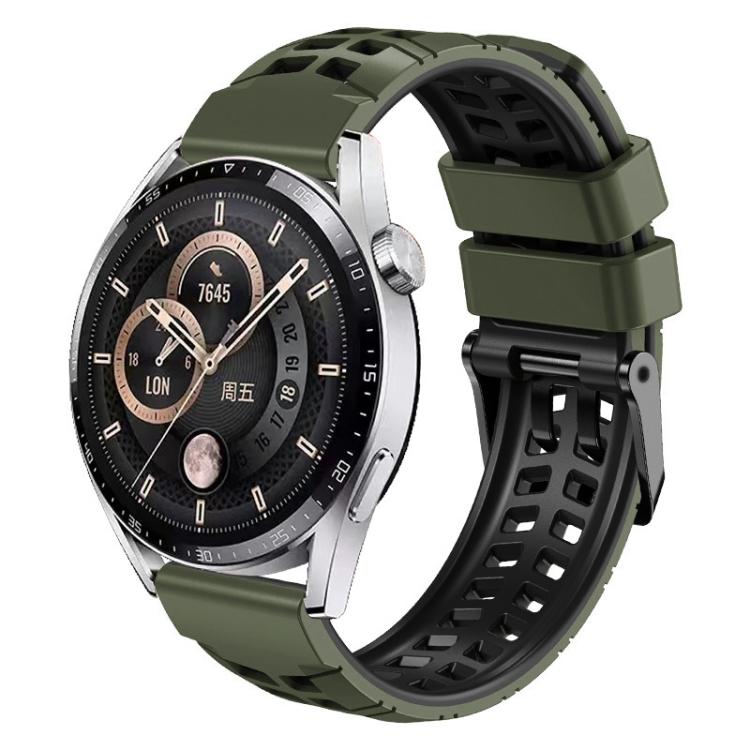 Dropshipping Watch Bands 22mm Double-row Hole Two-color Silicone Watch Band for Huawei Watch4 / 4 Pro / Watch3 / 3 Pro
