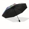 Hummingbird, Floral Automatic Folding Umbrella  8 Ribs, Durable Iron Frame, Bright Color Pattern Compact Travel Umbrella, Suitable for Outdo