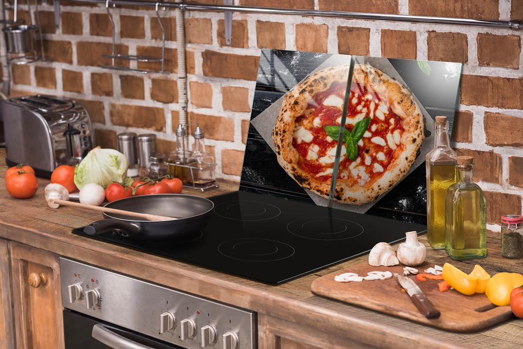 SZKLANA PŁYTA OCHRONNA NA KUCHENKĘ 70x52 PIZZA