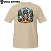 Raccoon Camping T-Shirt Mens Womens Tees Top | Gangster Animal by Campfire | Moonlight Forest Tee