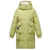Winter new Korean version hooded medium and long contrasting colors loose thickened padded jacket jacket padded coat women