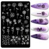 Valentine's Day Love Flower  Nails Art Stamp Plates Leaf Flower Stainless Steel Stencils Nail Printing Image Manicure Stamping Tools