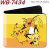 Pokemon Anime Folding Leather Wallet Short Cartoon Game Card Holder Coin Purse for Men Women Multi-Card Brown