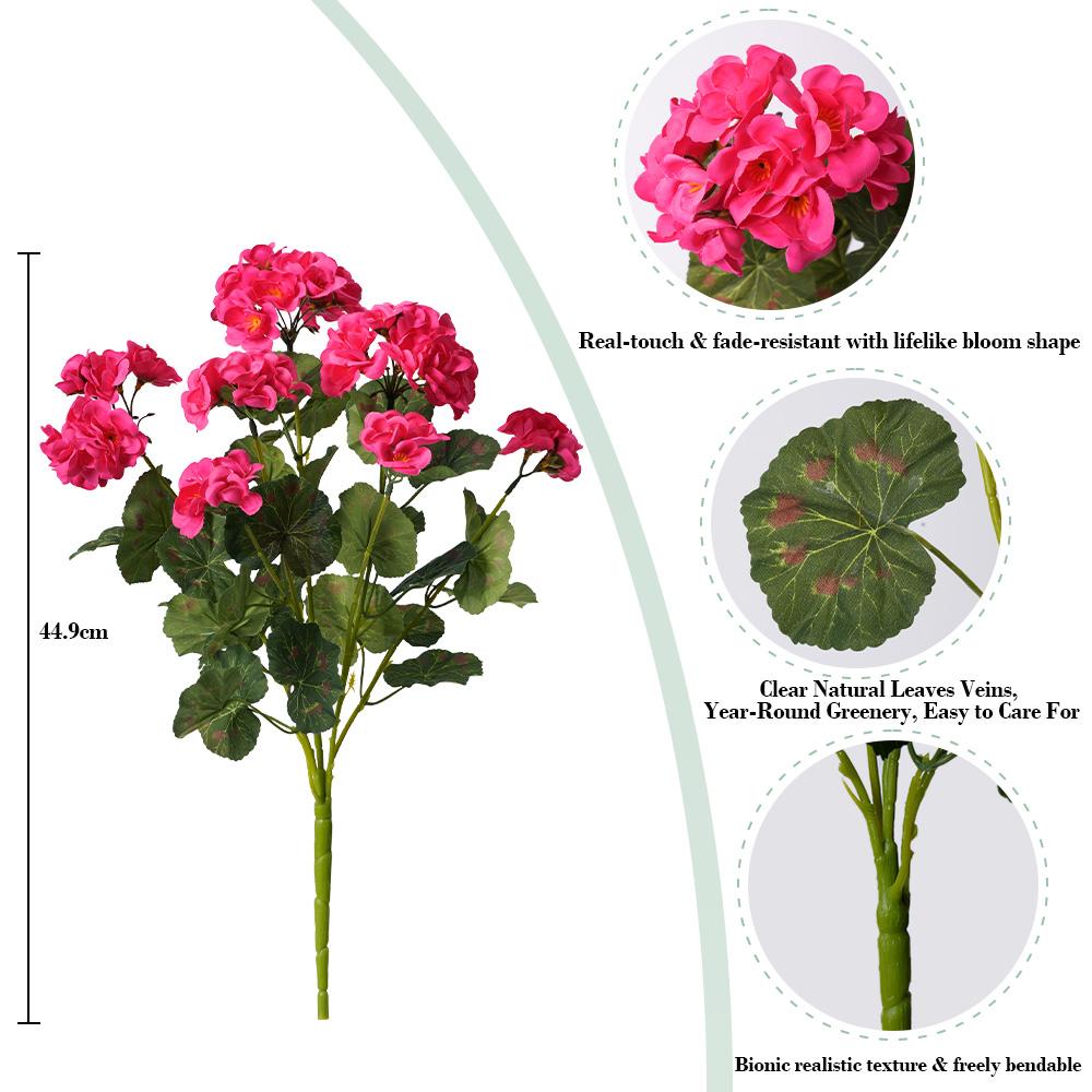 New Product Ideas Artificial Geranium Flowers Silk Floral Ornaments Home Living Room Wedding Decor