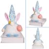 Easter Light-Up Rabbit Doll with Sequin Hat & Colorful Egg Decoration
