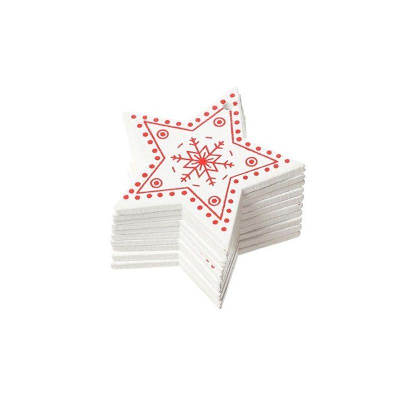 10pcs Christmas 5cm Tree Wooden Decor Xmas Home Hanging Ornaments Pendants Gift