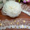 1Roll Handmade Gift Wrapping Lace DIY Pleated Delicate Double Layered Clothing Embellishment Organza Shine Sequined 4.5CM