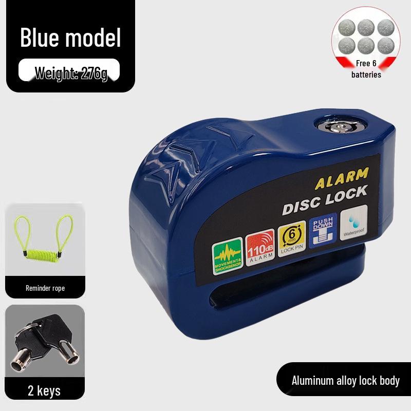 Blocca Disco Freno Antifurto Universale per Auto, Moto e Biciclette con Sistema di Allarme