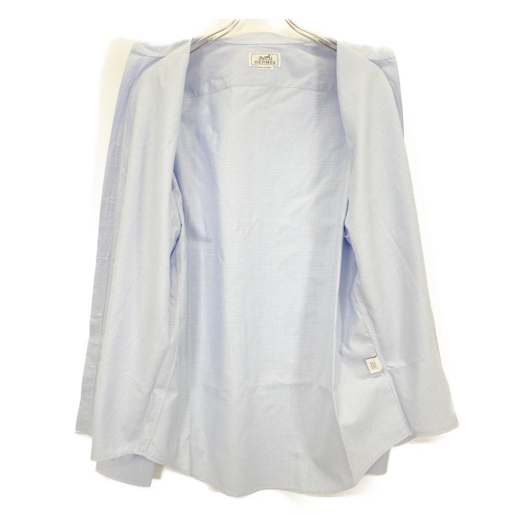 Hermes Cotton Long Sleeve Shirt Tops 42 blueUsed