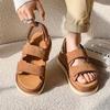 Men Cowhide Non-Stuffy Feet Fashion Sandals Summer New Couple Thick Bottom Increased Super Soft Outdoor Slippers Women