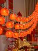 Persimmon Ruyi Solar String Lights: Red Lanterns for New Year and Spring Festival Courtyard Decor