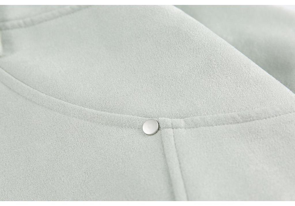 QIYOU 2025 Autumn Patchwork Unisex Suede Workwear Jacket with Double-Layer Collar