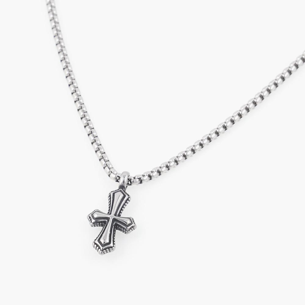 Jbans Classic Antique Cross Pendant Soft Chain Necklace (C2501-An835_Sv)