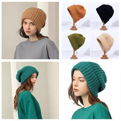 1Piece Unisex Women Men Oversize Wooly Slouch Beanie Hat Textured Knitted Soft One Size