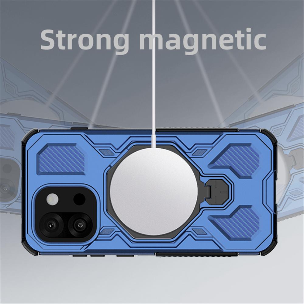 Custodia blindata antiurto per Magsafe Oneplus 13 13R 13S 13T Magnetica Airbag Protettiva Rotante Anti-caduta Cavalletto Copertura