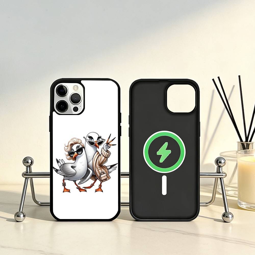 

Funny S-Seagull Phone Case For iPhone17,16,15,14,13,12,11 Plus,Pro Max Magnetic For Magsafe Wireless Charging iPhone16PROMAX