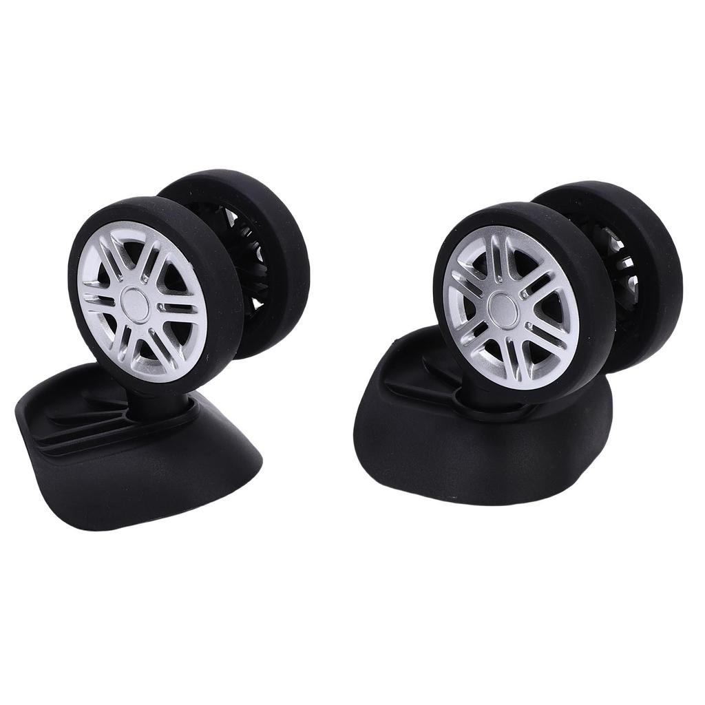 2pcs Luggage Suitcase Wheels Black Universal Rotation Quiet Double Row Casters for Spare Parts