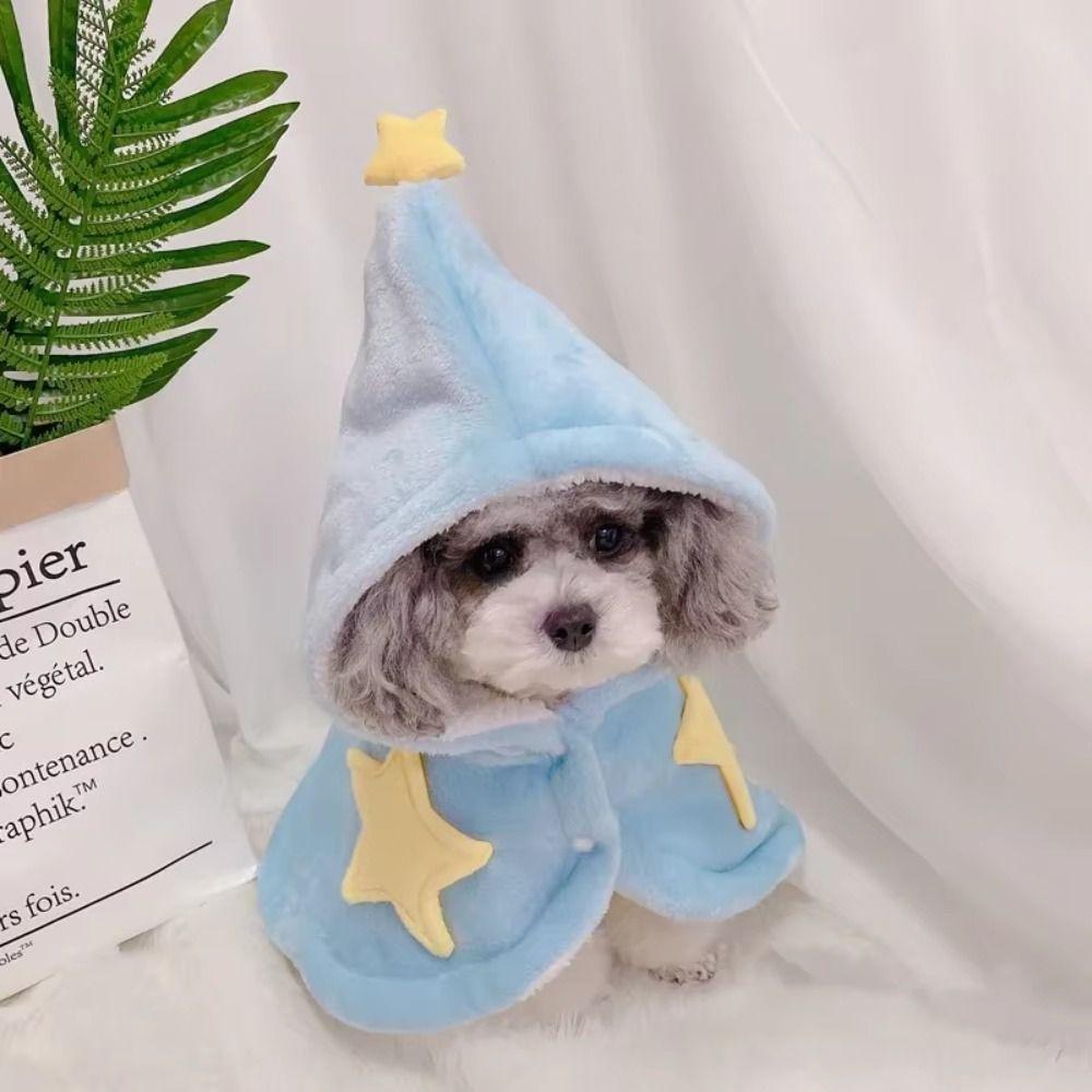 Warm Dog Hooded Sleeprobe Cloak-Style Dog Pajama Blanket Cute Puppy Nightgown for Pet Cats Dogs