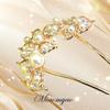 [Miaomyao] Hairpin U-Shaped Hair Ornament Japanese Style Yukata Kimono Pearl Hair Comb Elegant Hair Accessory Pink Gold Large Size