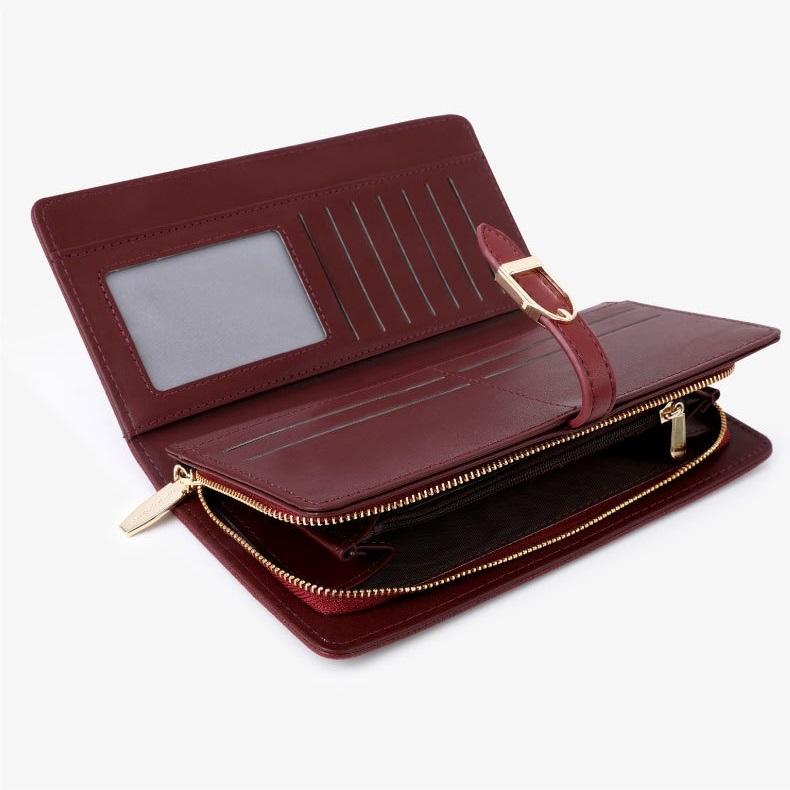 Imitation Cowhide Women's Long Wallet Portable Clutch Bag 20*10.5cm