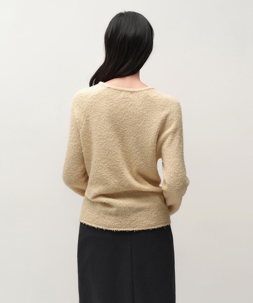 MUSINSA STANDARD WOMAN Women'S Fluffy Boat Neck Knit [Light Beige]