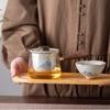 Hand Painted Landscape Ceramic Teapot Chinese Tea Ceremony Pot with Side Handle Gift for Tea Lovers