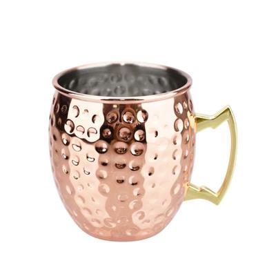 500ml Šálek z čisté mědi Moscow Mule Ručně vyráběný Šálek Kladívkovaný Zesílený Bubnový Šálek Mules Koktejly Káva Pivo