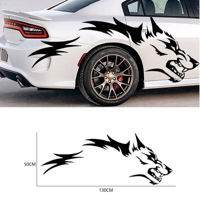 Nálepky na auto Kojot Vlk Grunge Design Vinylová nálepka Bok dveří Pick-up Vozidlo Nákladní auto 2 ks Sada velkých nálepek na auto