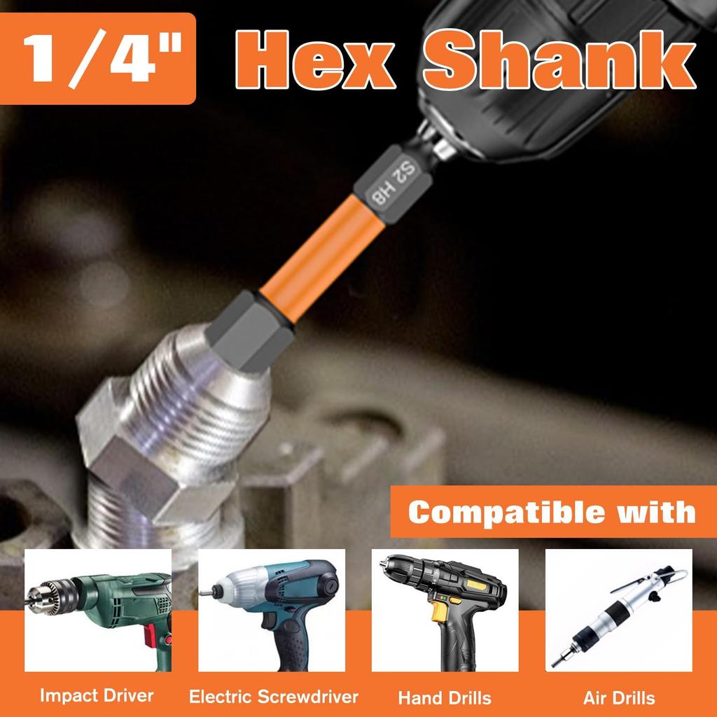 LEONTOOL Hex Wrench Hex Bit Hex Wrench Drill Bit Hex Shank S2 Steel Hex Bit Hex Hex Metric SAE Hex Bits for Impact Driver Interchangeable Precision