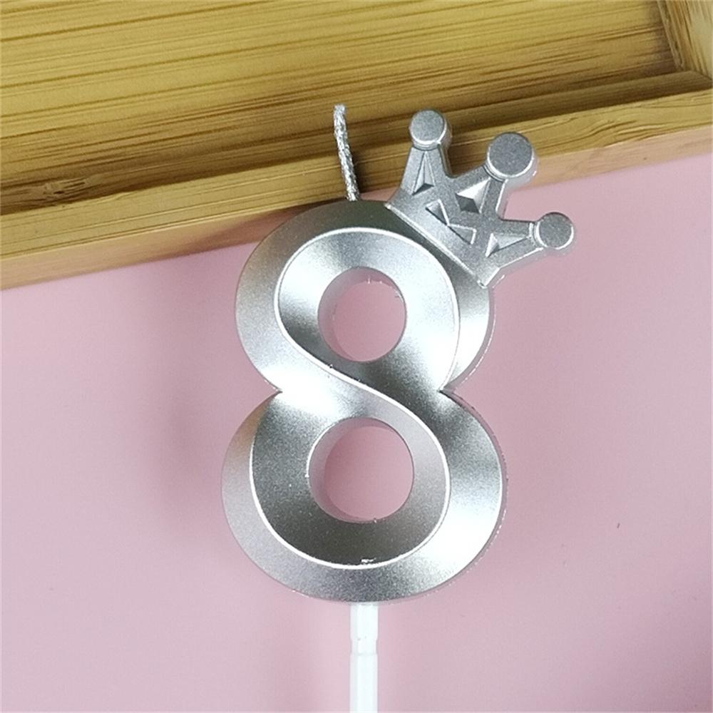 

Серебряная свеча в виде цифровой короны на день рождения, цифровые свечи в стиле оперного театра, украшение для торта на день рождения, креативные свечи для вечеринки