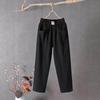 Women's Summer Cotton & Linen Slimming Straight-Leg Pants - Solid Color, Trendy & Versatile, Nine-Point Length