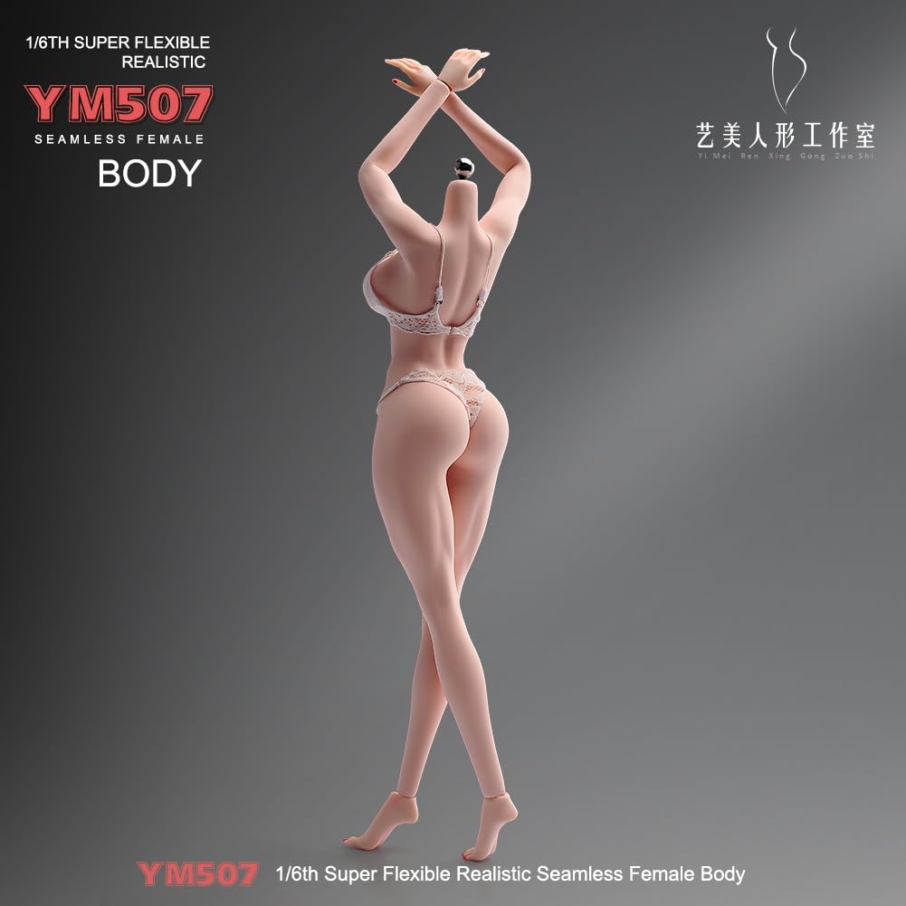 1/6 Maßstab Weiblicher Körper, 12-Zoll Muskel Fitness Super Flexibel Nahtlos Helle Haut Figur Edelstahl Skelett Miniatur Soldat Action Figur Modell