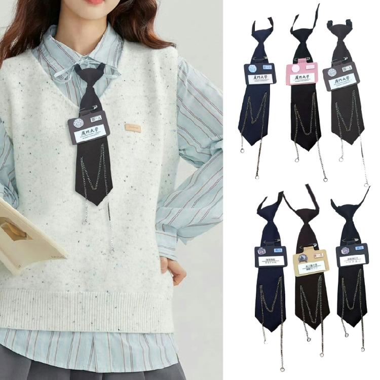 Uniform Pre Tied Tie for Girls Senior School Lady Uniform Pre-tied Tie Elegant Look for Business and Office Use